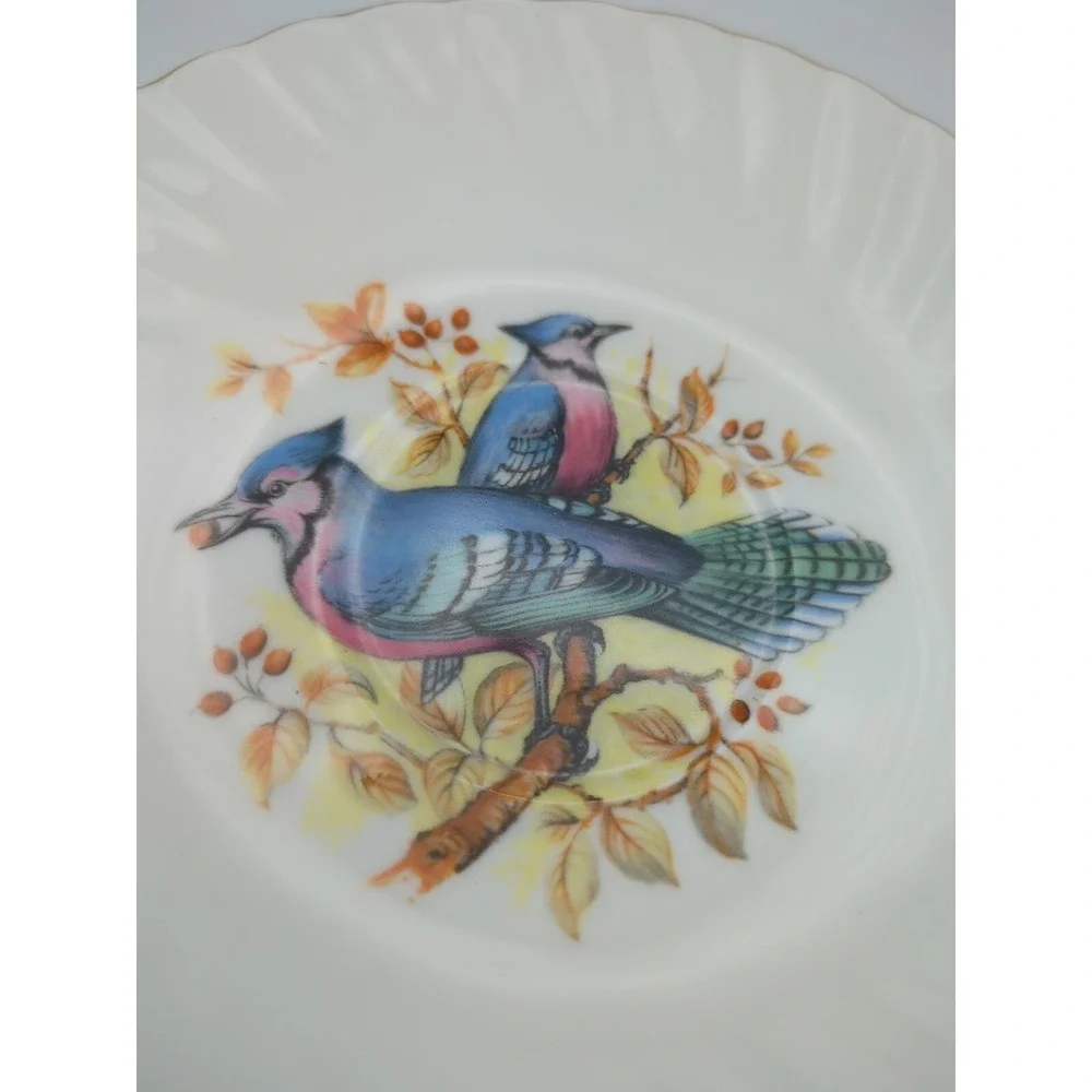 Vintage Royal Dover Bluejay Fine Bone China Teacup‎ Replacement Pair